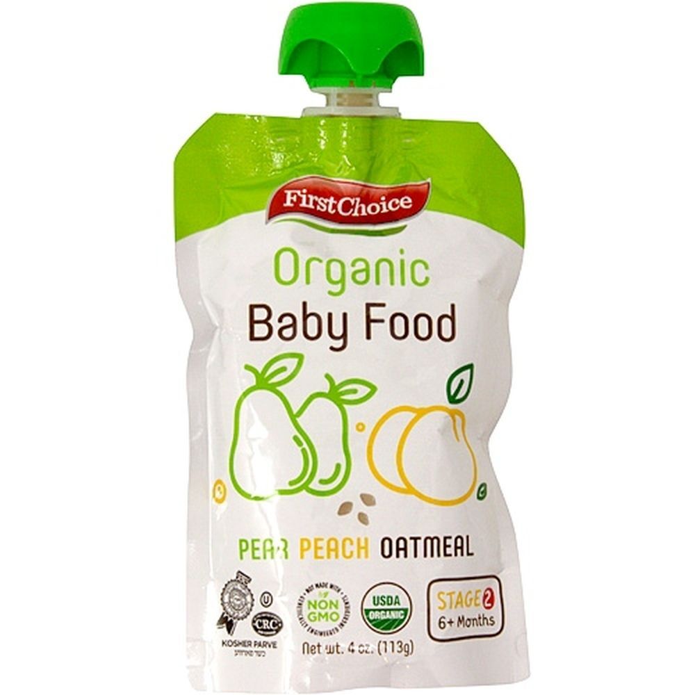 First Choice Organic Baby Food Pear Peach Oatmeal, Oz Landau's