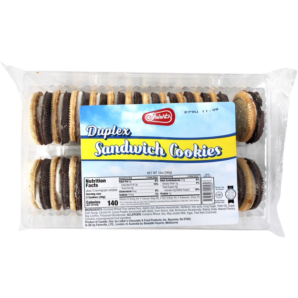 biscuits Shwartz Duplex Sandwich Cookies, 12 Oz | Landau's - Kosher